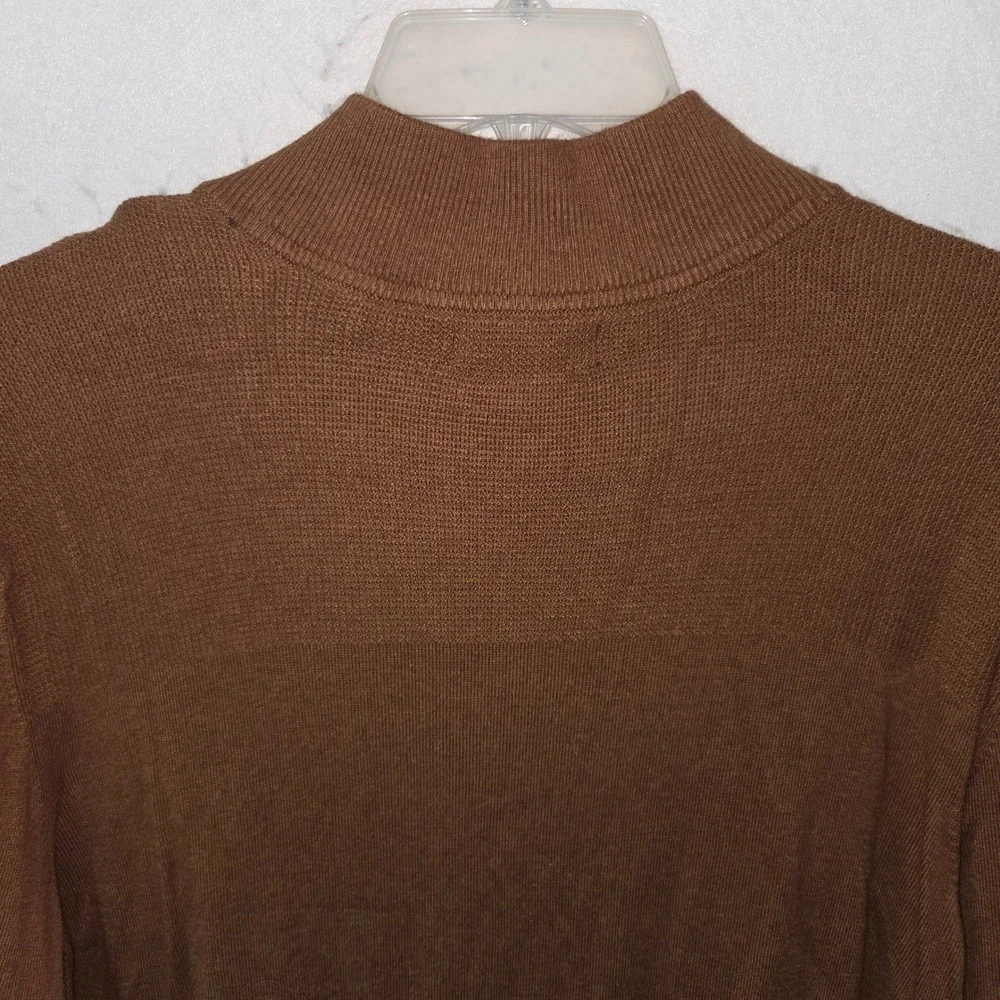 Banana Republic Men Brown Premium Luxe Yarn Quarter Zip Sweater XL Silk Cashmere